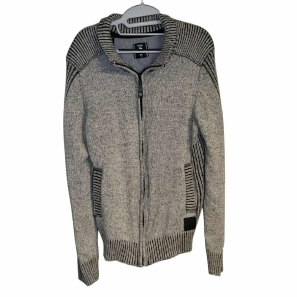 Fried Denim Sweater Jacket Sz L Eclectic Grandpa Y2K Grunge